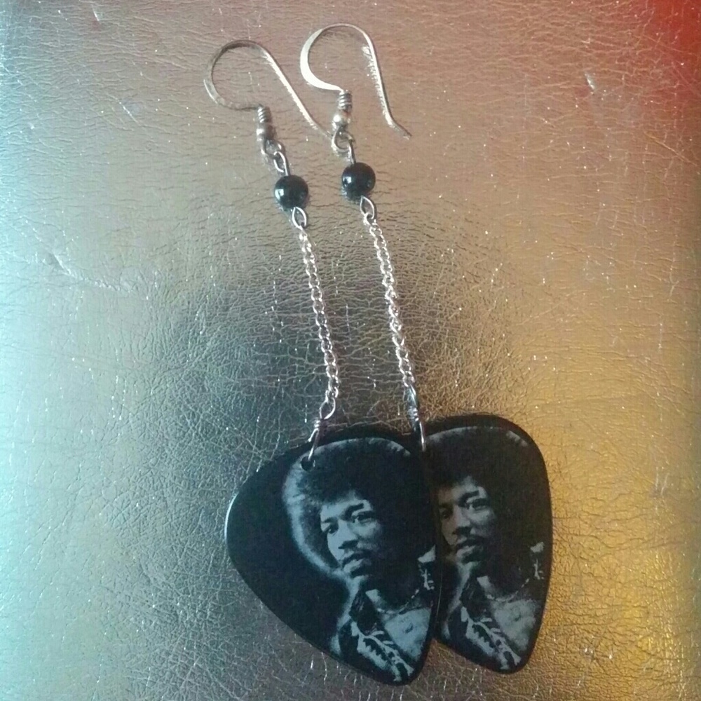 Jimmy Hendrix guitar picks Drop style earings
